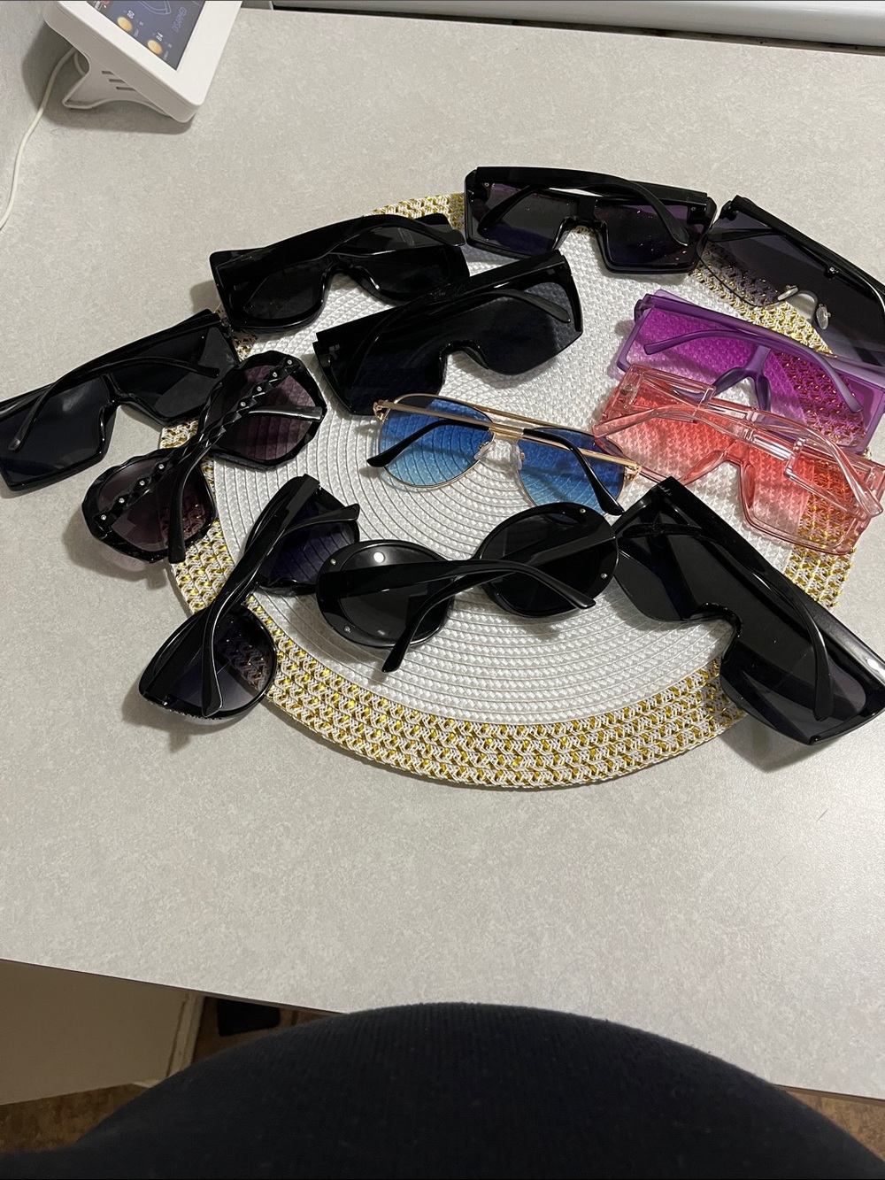 Black Sunglasses Assorted Styles with Color Accents lot of 12